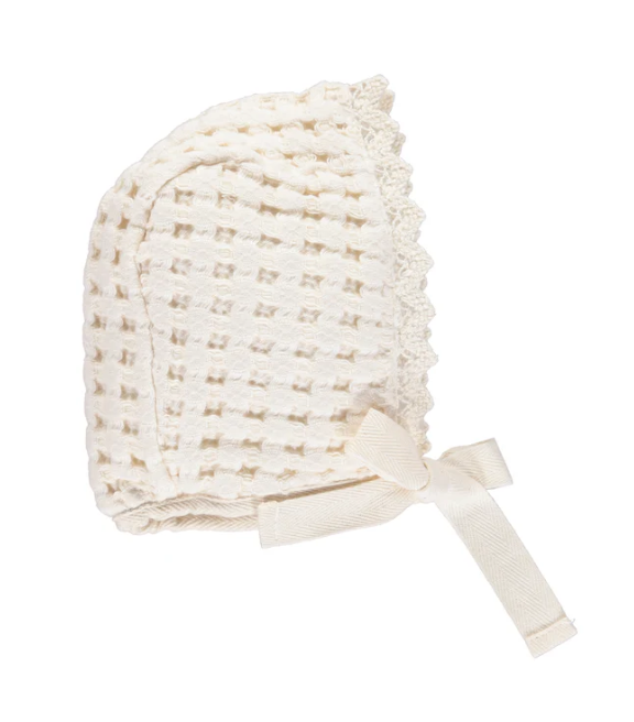 BEBE ORGANIC WAFFLE BONNET (OS)