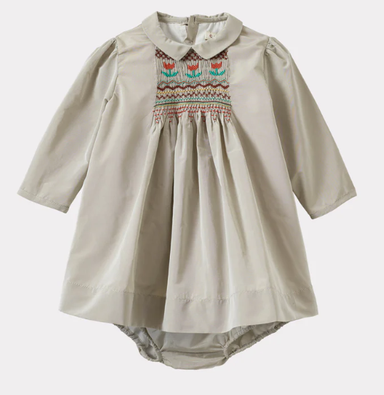 CARAMEL MARS TAFFETA BABY DRESS (6M-2Y)