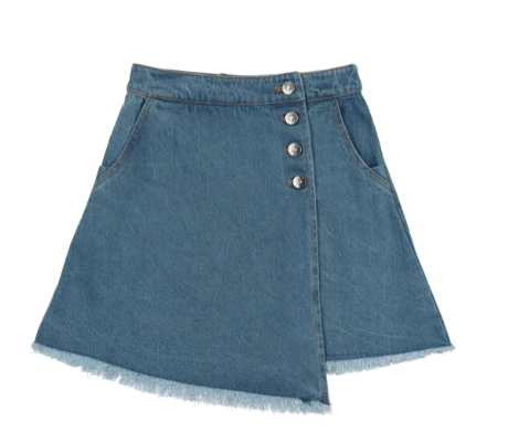 COCO BLANC DENIM BUTTON SKIRT (3-12Y)