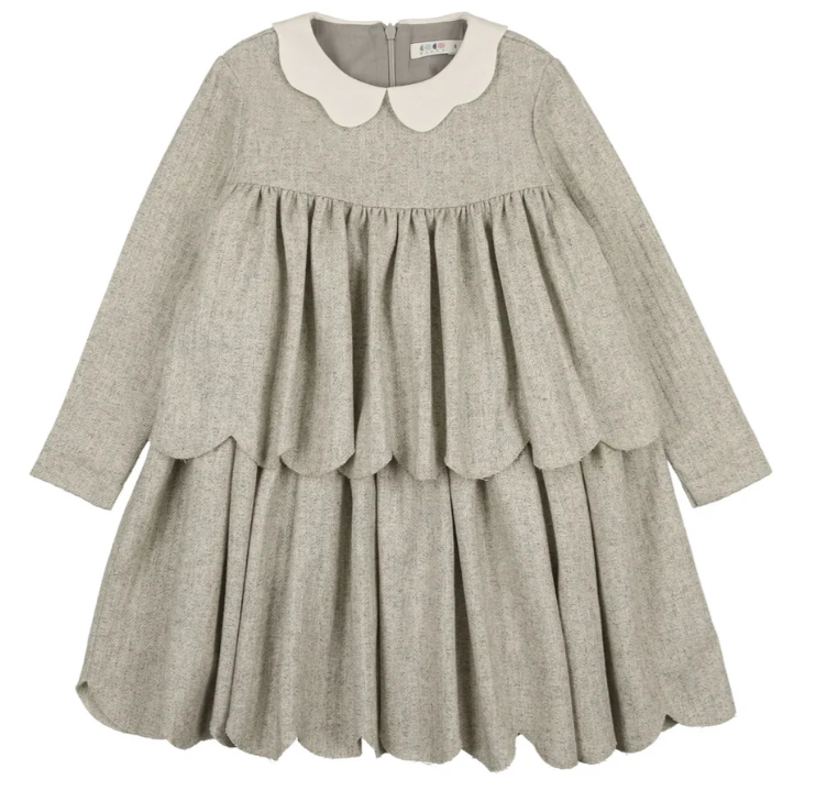 COCO BLANC SCALLOPED DRESS (2-12Y)