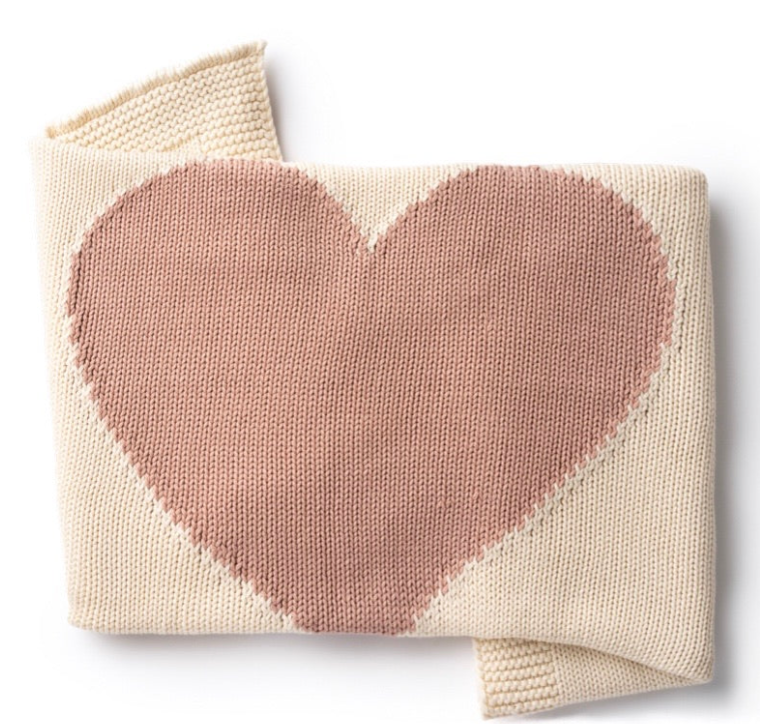 DOMANI HOME HEART KNIT BLANKET (OS)