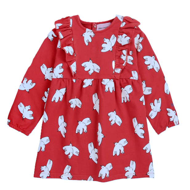 BOBO CHOSES FREEDOM BIRD RUFFLE DRESS(2-9Y)