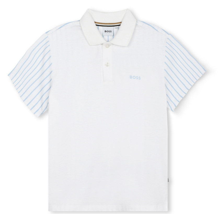 HUGO BOSS STRIPED SLEEVES POLO (4-10A)