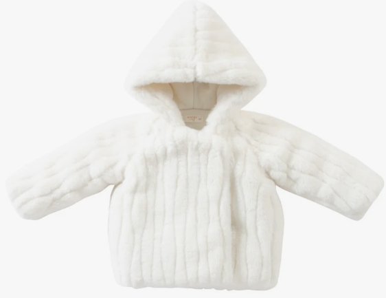 KIPP RIB FUR JACKET W/POMPOM HAT(3M-24M)