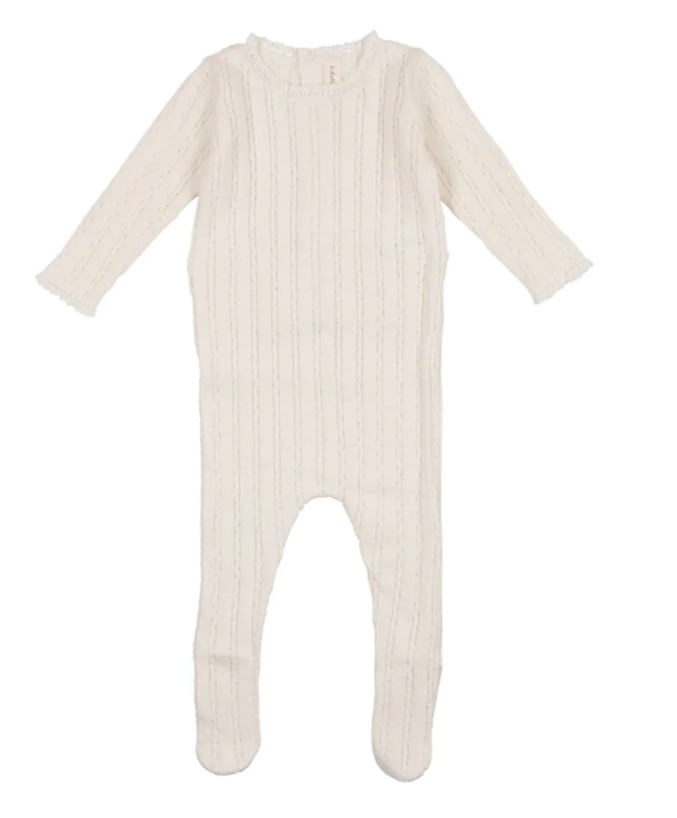 LILETTE POINTELLE KNIT FOOTIE (3M-6M)