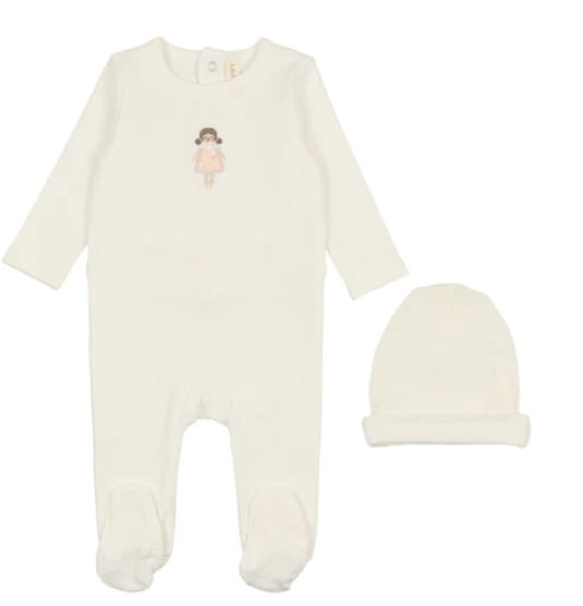 LILETTE EMBROIDERED FOOTIE SET (NB-6M)