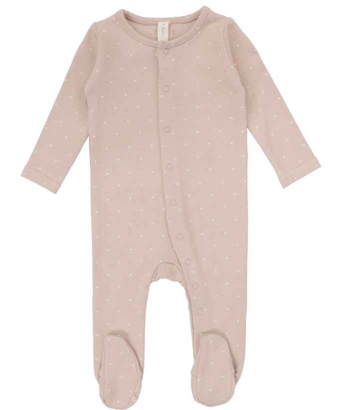 LIL LEGS TINY HEART FOOTIE (6M-12M)