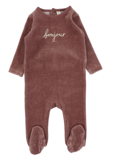 LIL LEGS VELOUR BONJOUR FOOTIE (3M-24M)