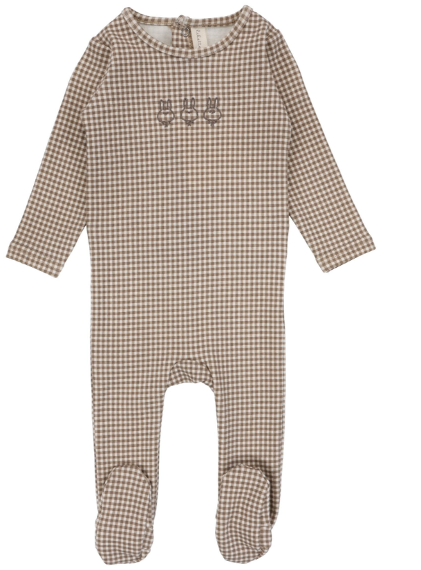 LIL LEGS GINGHAM BUNNY FOOTIE (9M-24M)