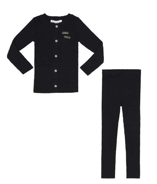 LITTLE PARNI RIBBED CARDIGAN SET(12M-3Y)