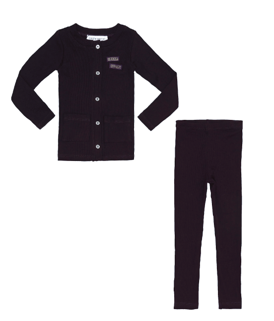 LITTLE PARNI RIBBED CARDIGAN SET(12M-3Y)