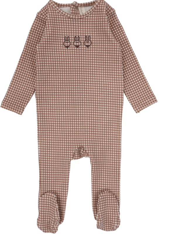 LIL LEGS GINGHAM BUNNY FOOTIE (6M-24M)