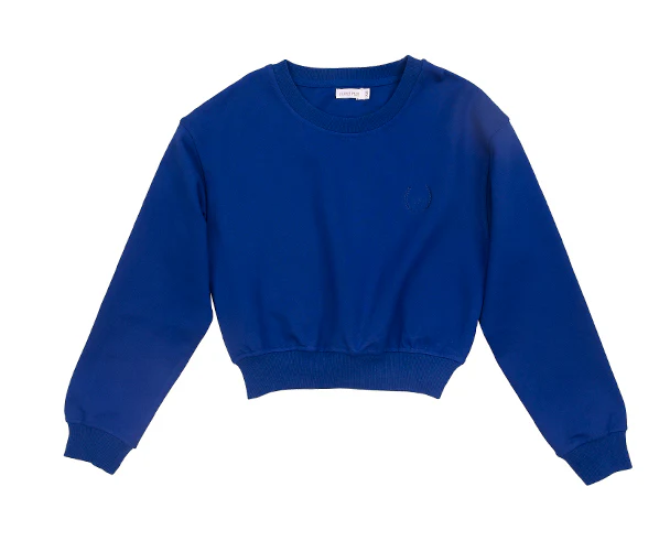 LUNA MAE CROPPED LOGO SWEATER(XS-XL)