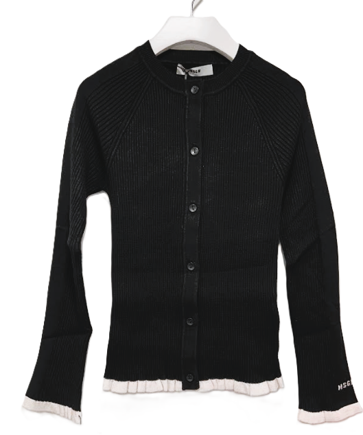 MSGM RIB KNITTED CARDIGAN(10-14Y)