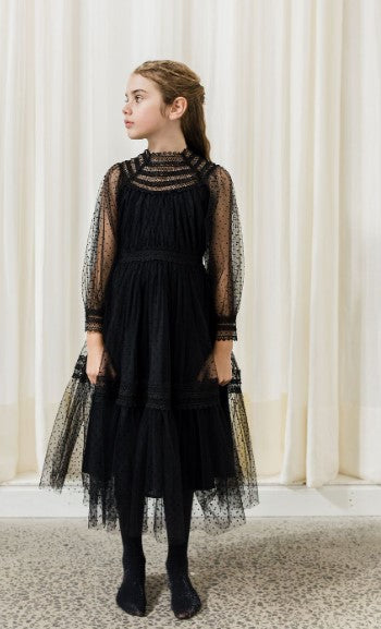 PETITE AMALIE TULLE CROCHET LACE DRESS(8-18Y)