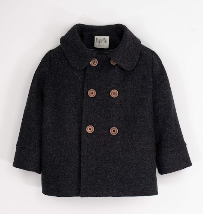 POPELIN WOOLLEN COAT W/COLLAR (18M-8Y)