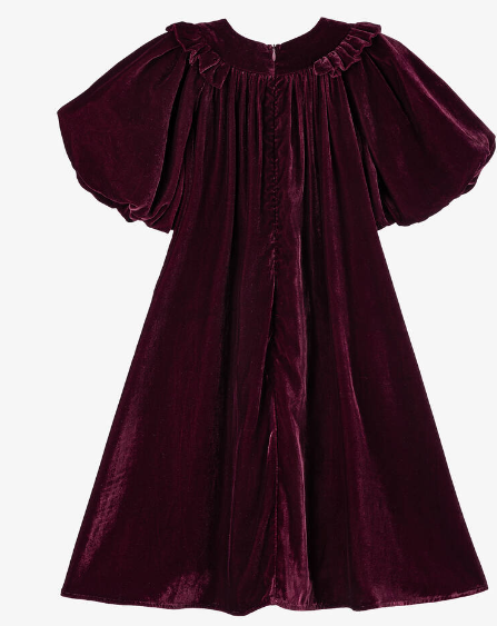 PETITE AMALIE PUFF SLEEVE VELVET DRESS (3-14Y)