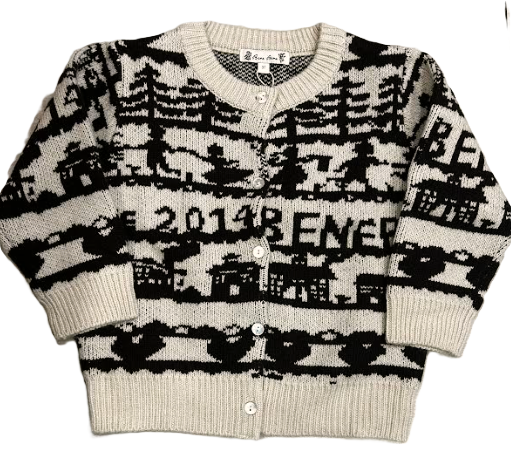 BENE BENE WOODCUT KNIT CARDIGAN (3-8T)